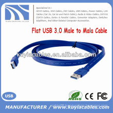 High Speed Flat USB 3.0 Male cable M/M Blue 0.5m 1m 1.5m 2m Factory sell